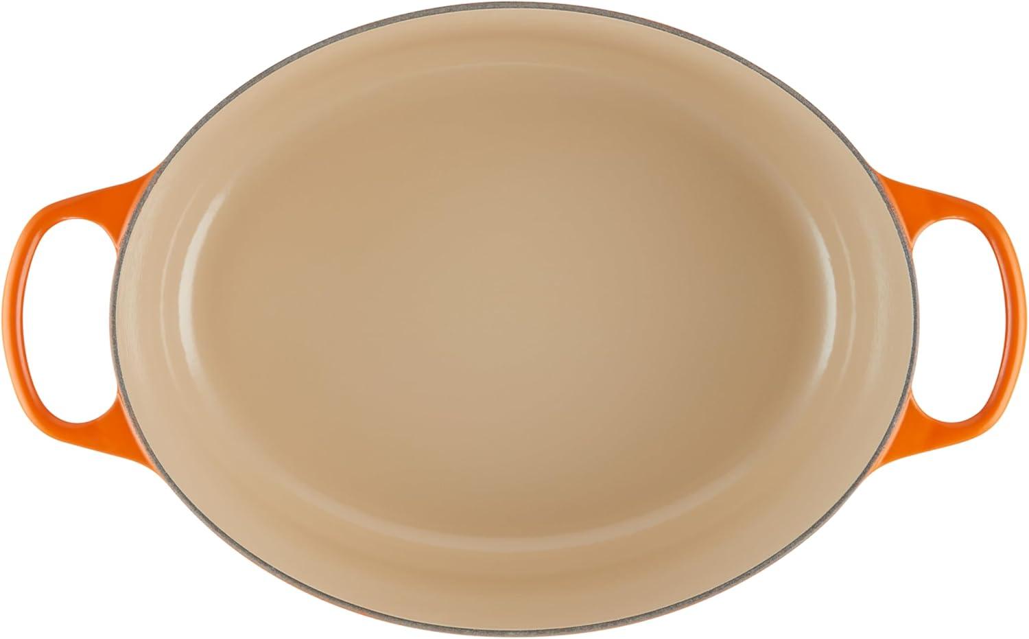 imageLe Creuset Enameled Cast Iron Signature Oval Dutch Oven 95 qt CeriseFlame