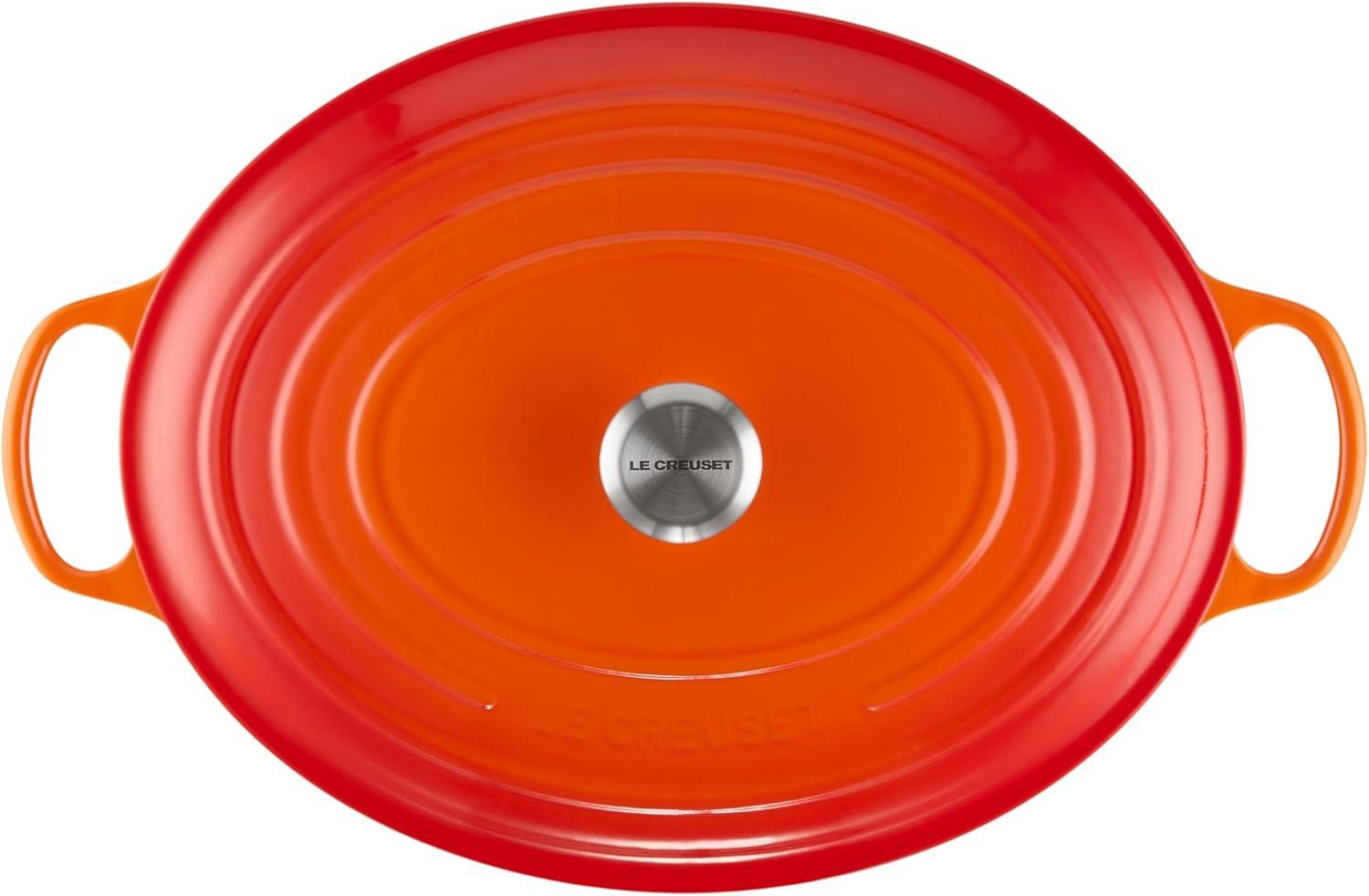imageLe Creuset Enameled Cast Iron Signature Oval Dutch Oven 95 qt CeriseFlame