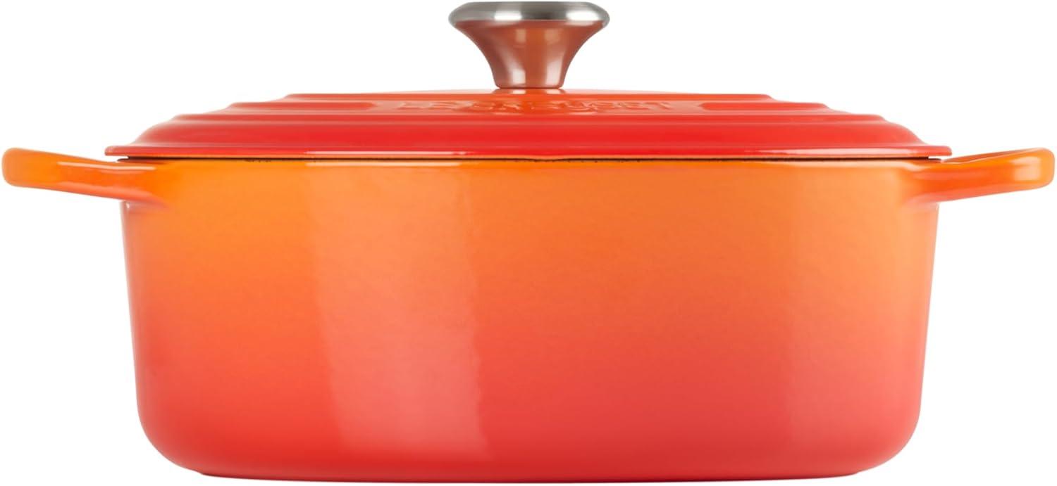 imageLe Creuset Enameled Cast Iron Signature Oval Dutch Oven 95 qt CeriseFlame