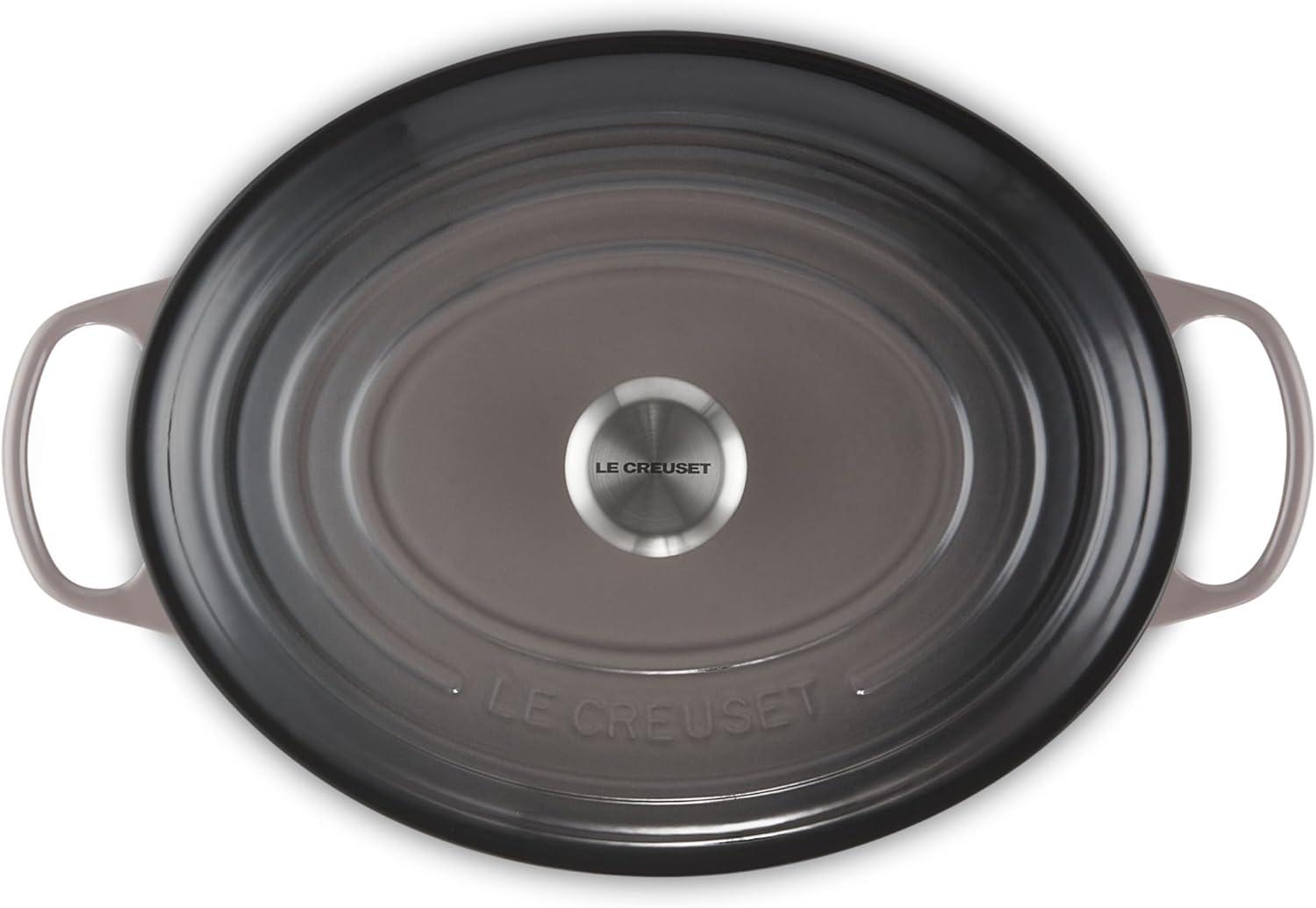 imageLe Creuset Enameled Cast Iron Signature Oval Dutch Oven 95 qt CeriseOyster
