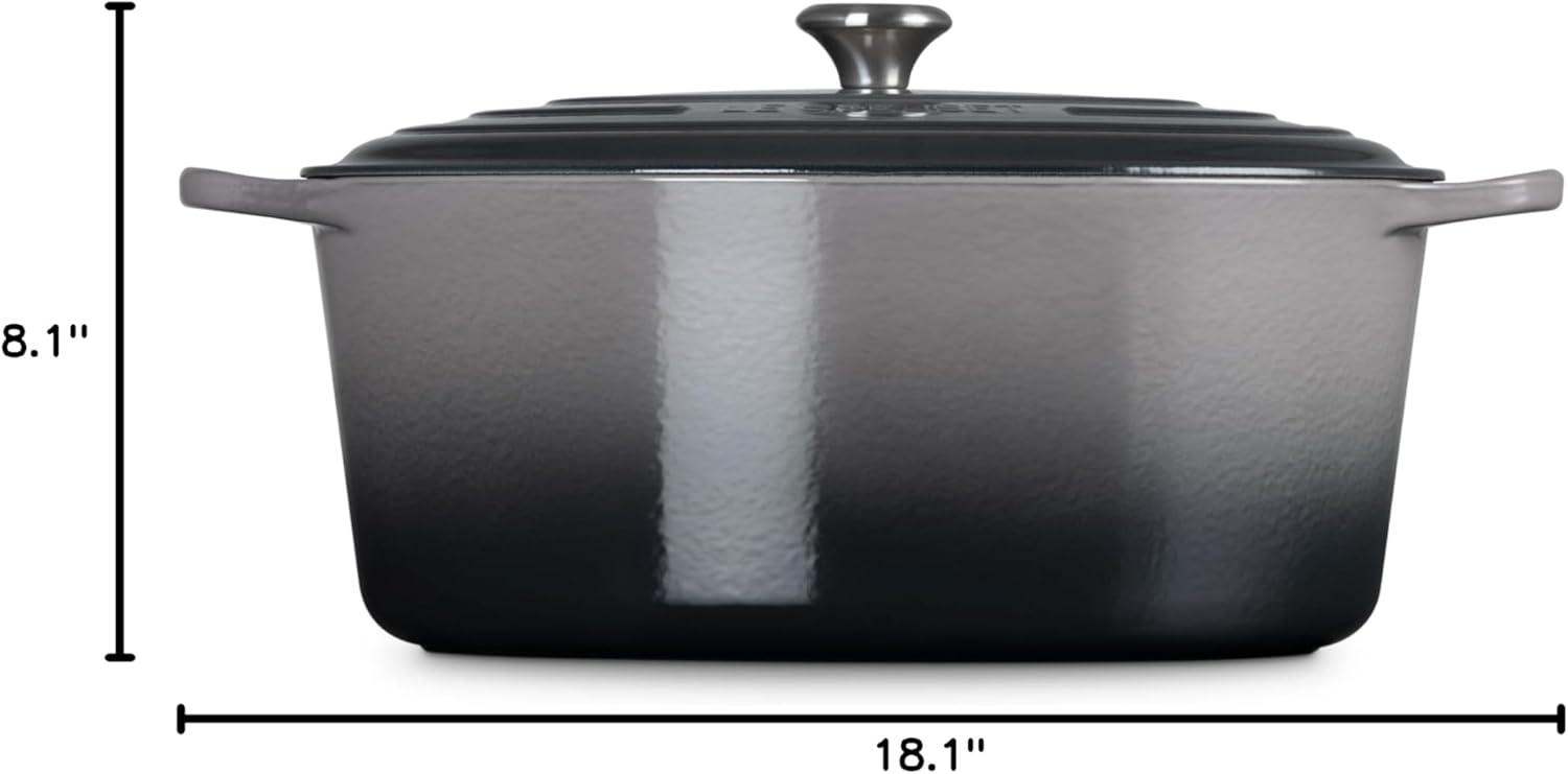 imageLe Creuset Enameled Cast Iron Signature Oval Dutch Oven 95 qt CeriseOyster