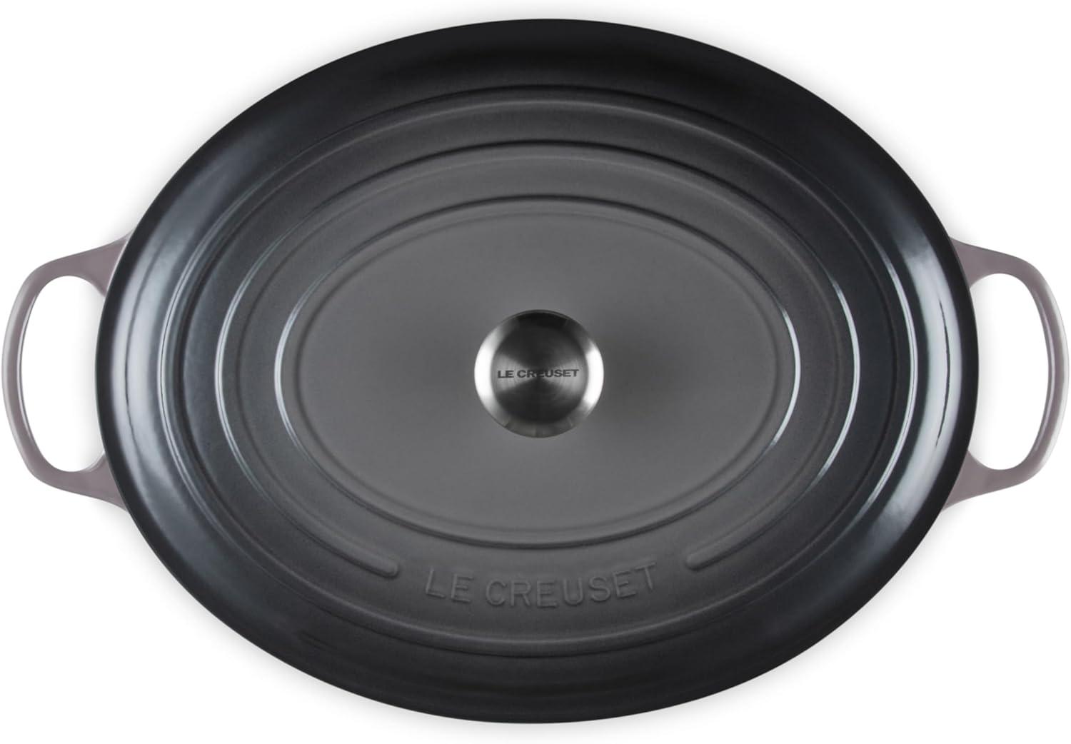 imageLe Creuset Enameled Cast Iron Signature Oval Dutch Oven 95 qt CeriseOyster