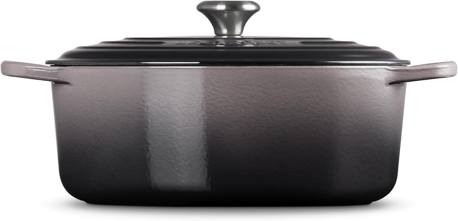 imageLe Creuset Enameled Cast Iron Signature Oval Dutch Oven 95 qt CeriseOyster