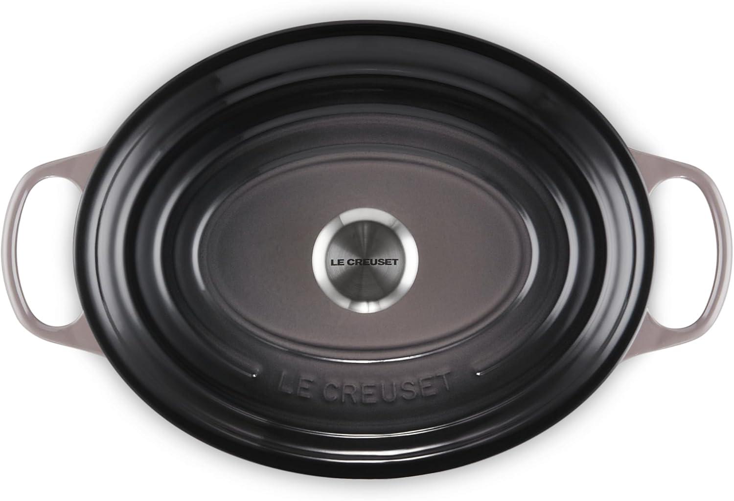 imageLe Creuset Enameled Cast Iron Signature Oval Dutch Oven 95 qt CeriseOyster