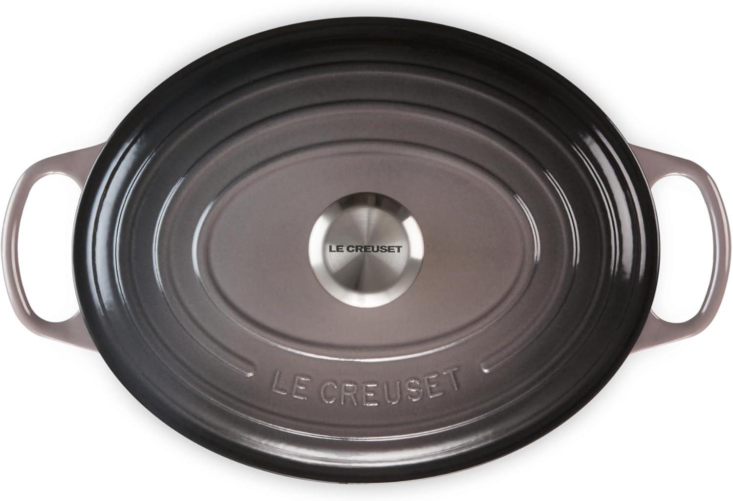 imageLe Creuset Enameled Cast Iron Signature Oval Dutch Oven 95 qt CeriseOyster