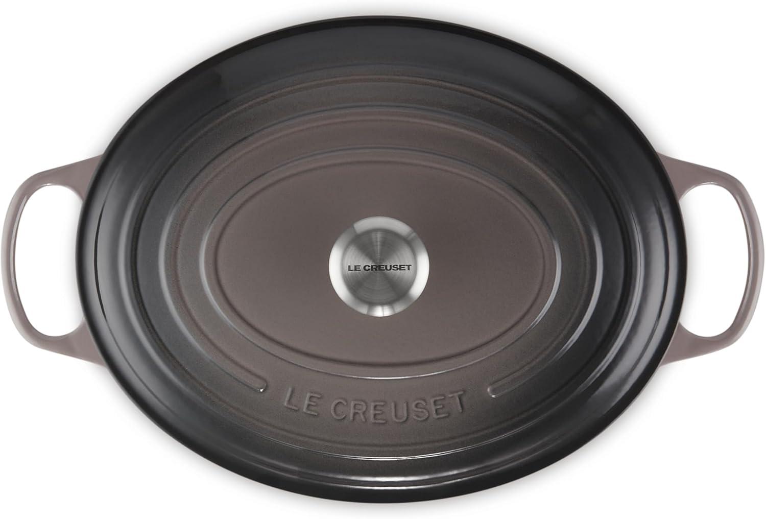 imageLe Creuset Enameled Cast Iron Signature Oval Dutch Oven 95 qt CeriseOyster