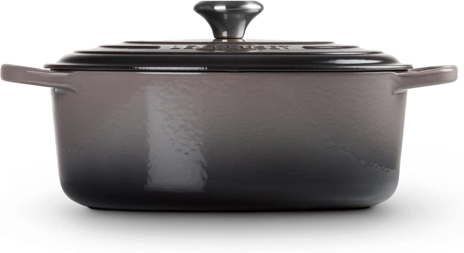 imageLe Creuset Enameled Cast Iron Signature Oval Dutch Oven 95 qt CeriseOyster