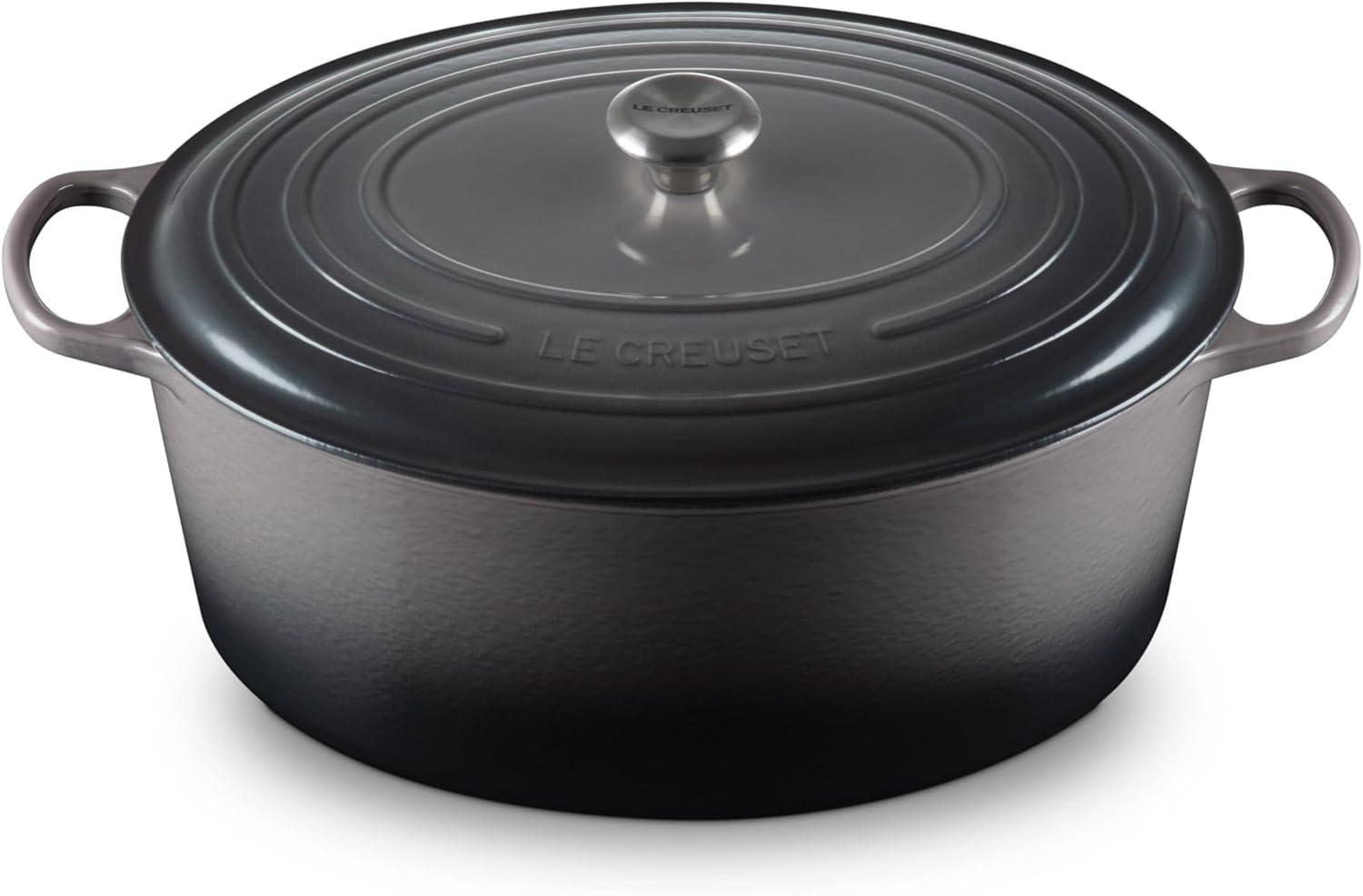 imageLe Creuset Enameled Cast Iron Signature Oval Dutch Oven 95 qt CeriseOyster