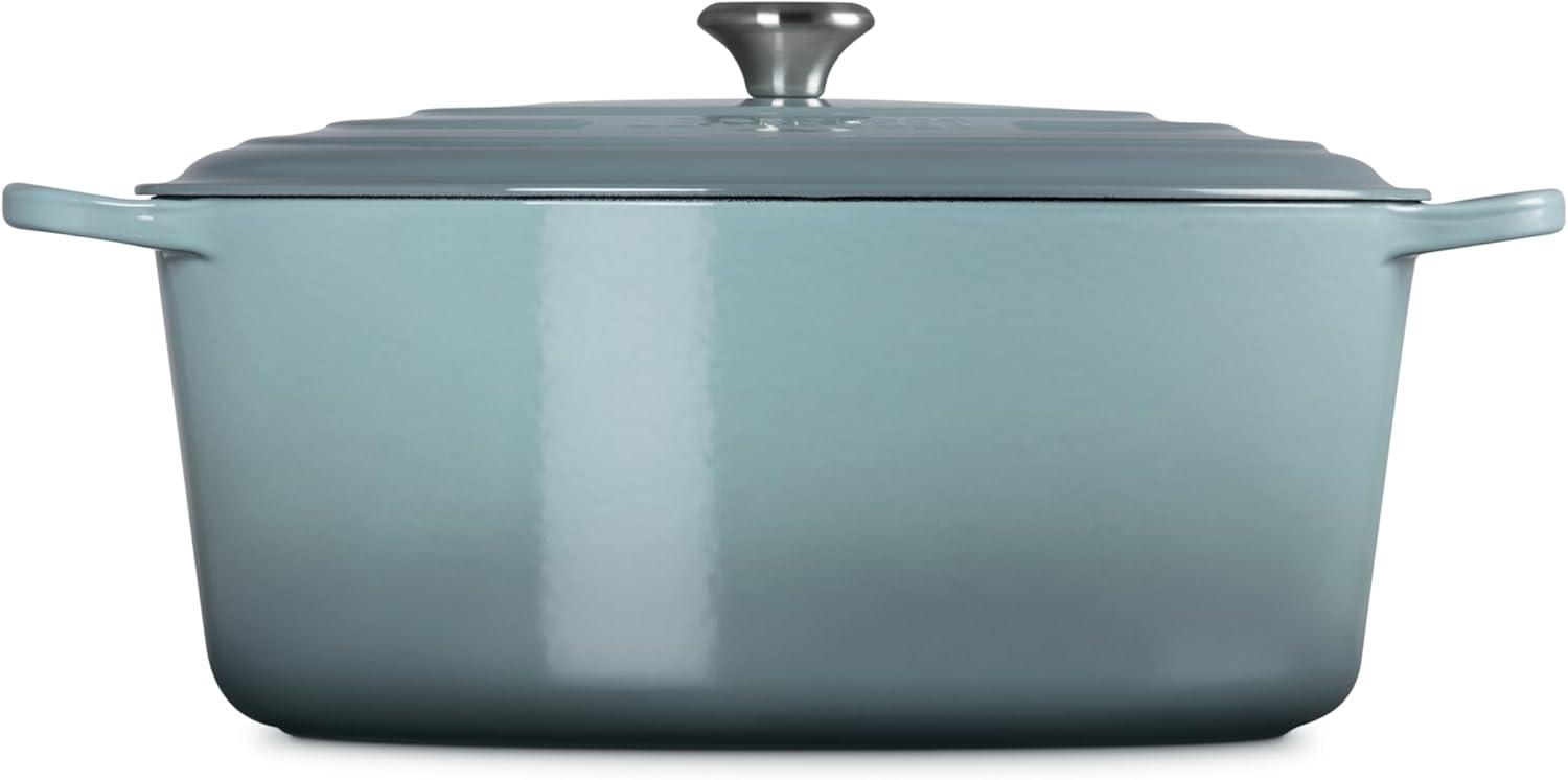 imageLe Creuset Enameled Cast Iron Signature Oval Dutch Oven 95 qt CeriseSea Salt