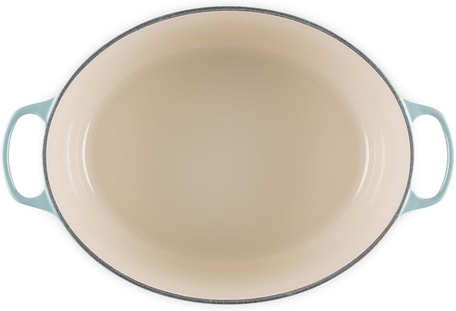 imageLe Creuset Enameled Cast Iron Signature Oval Dutch Oven 95 qt CeriseSea Salt