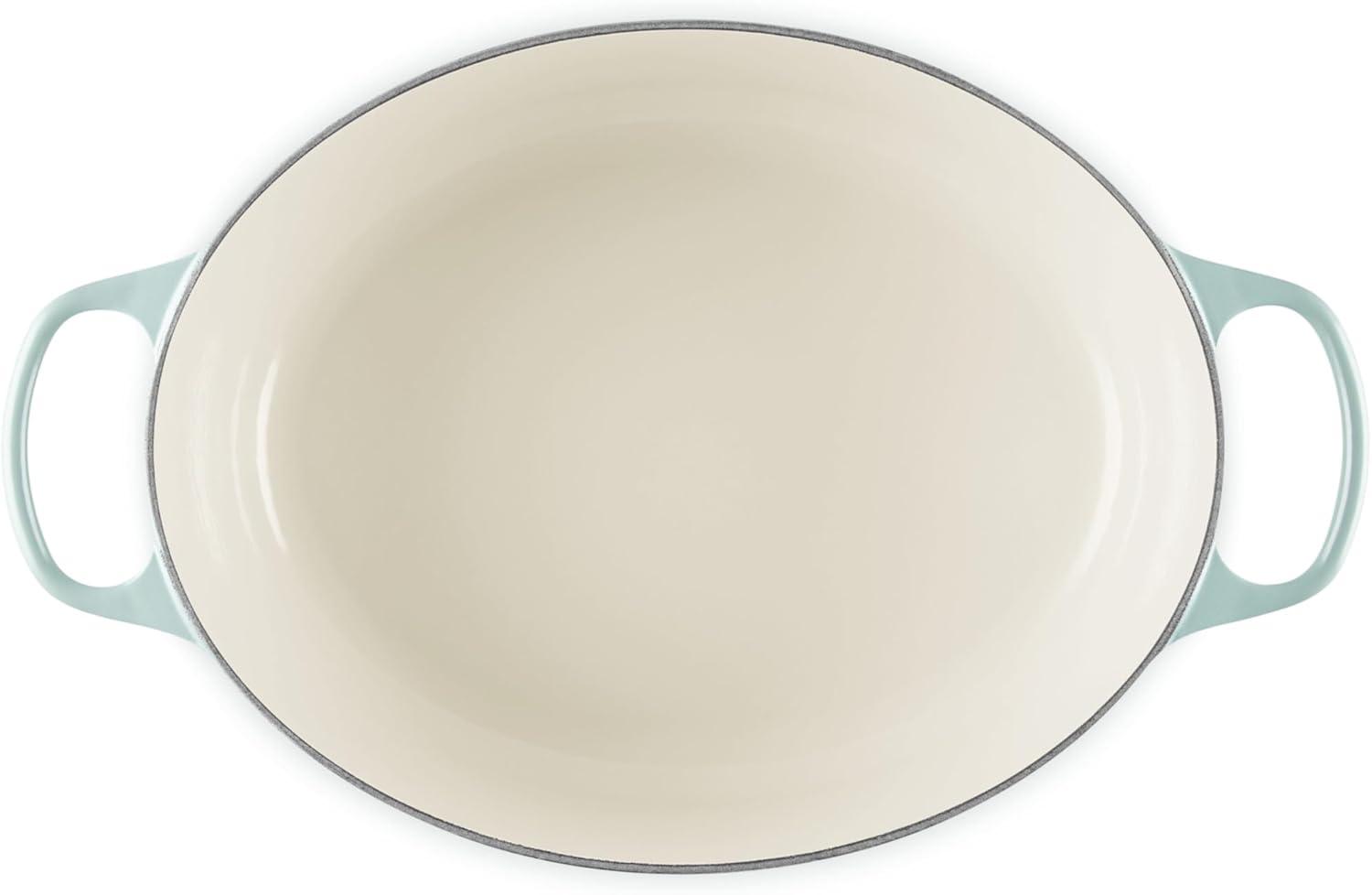 imageLe Creuset Enameled Cast Iron Signature Oval Dutch Oven 95 qt CeriseSea Salt