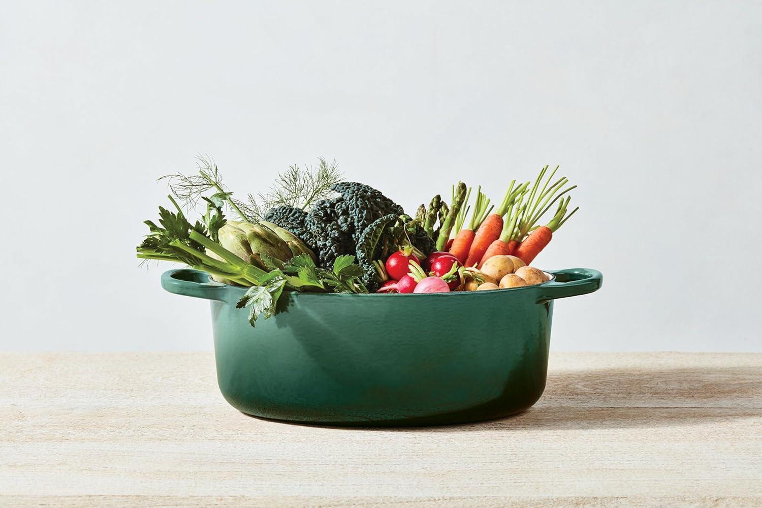 imageLe Creuset Enameled Cast Iron Signature Oval Dutch Oven 95 qt CeriseShallot