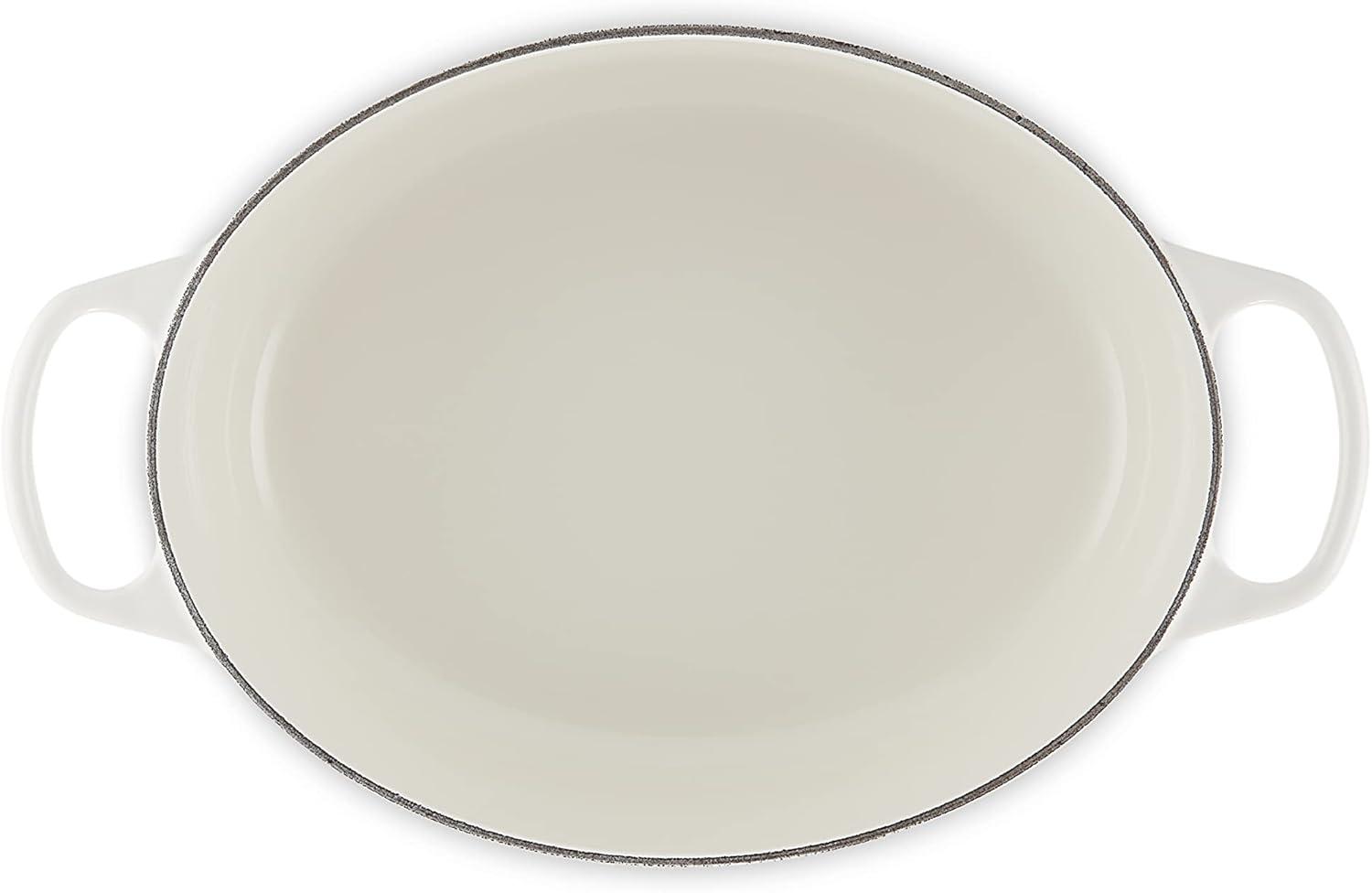 imageLe Creuset Enameled Cast Iron Signature Oval Dutch Oven 95 qt CeriseWhite