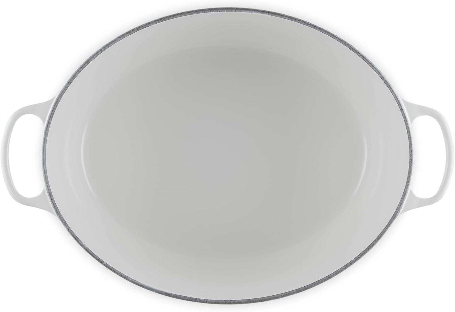 imageLe Creuset Enameled Cast Iron Signature Oval Dutch Oven 95 qt CeriseWhite