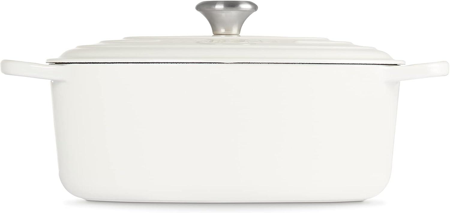 imageLe Creuset Enameled Cast Iron Signature Oval Dutch Oven 95 qt CeriseWhite