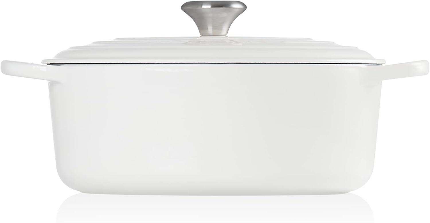 imageLe Creuset Enameled Cast Iron Signature Oval Dutch Oven 95 qt CeriseWhite