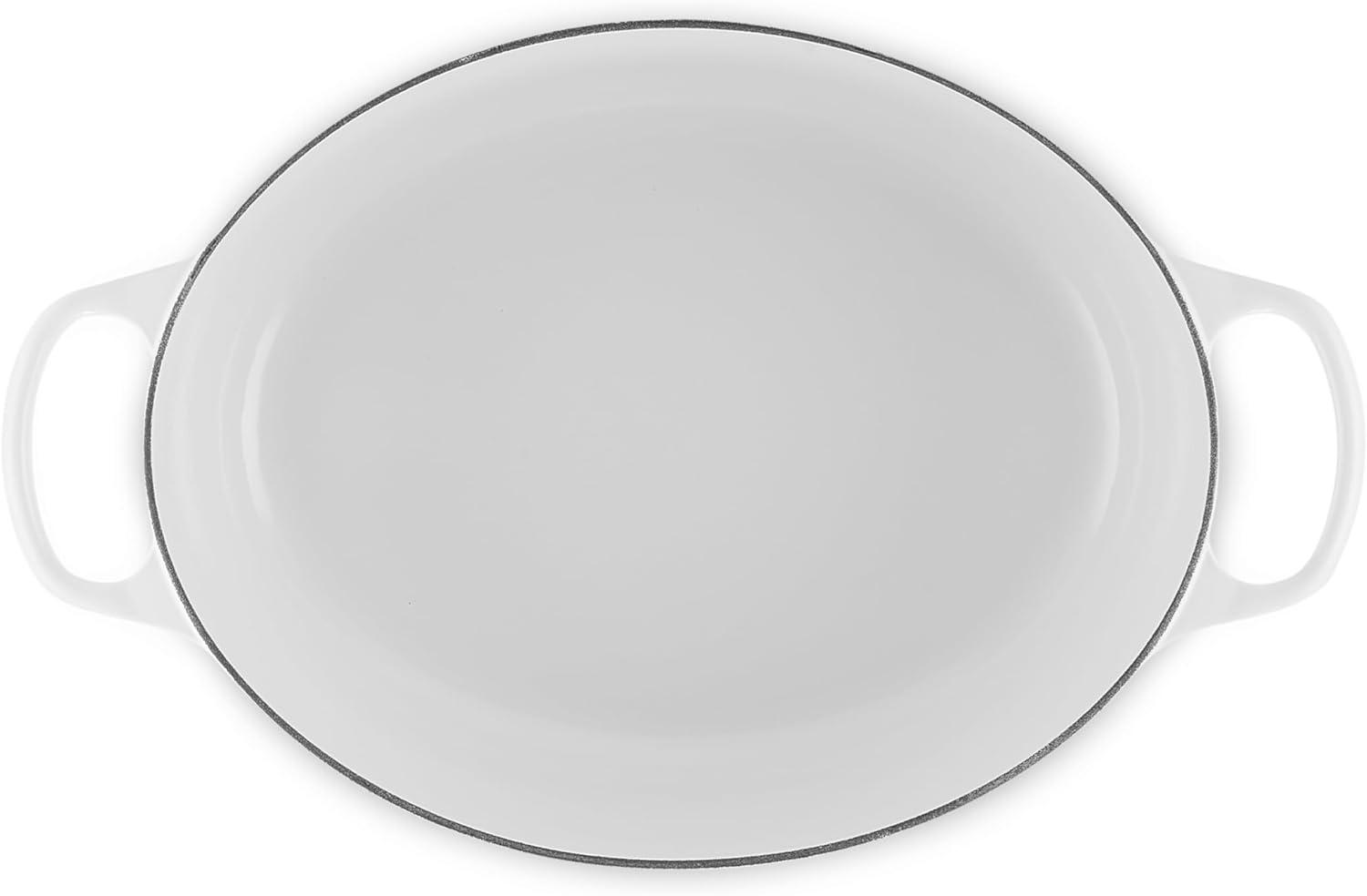 imageLe Creuset Enameled Cast Iron Signature Oval Dutch Oven 95 qt CeriseWhite