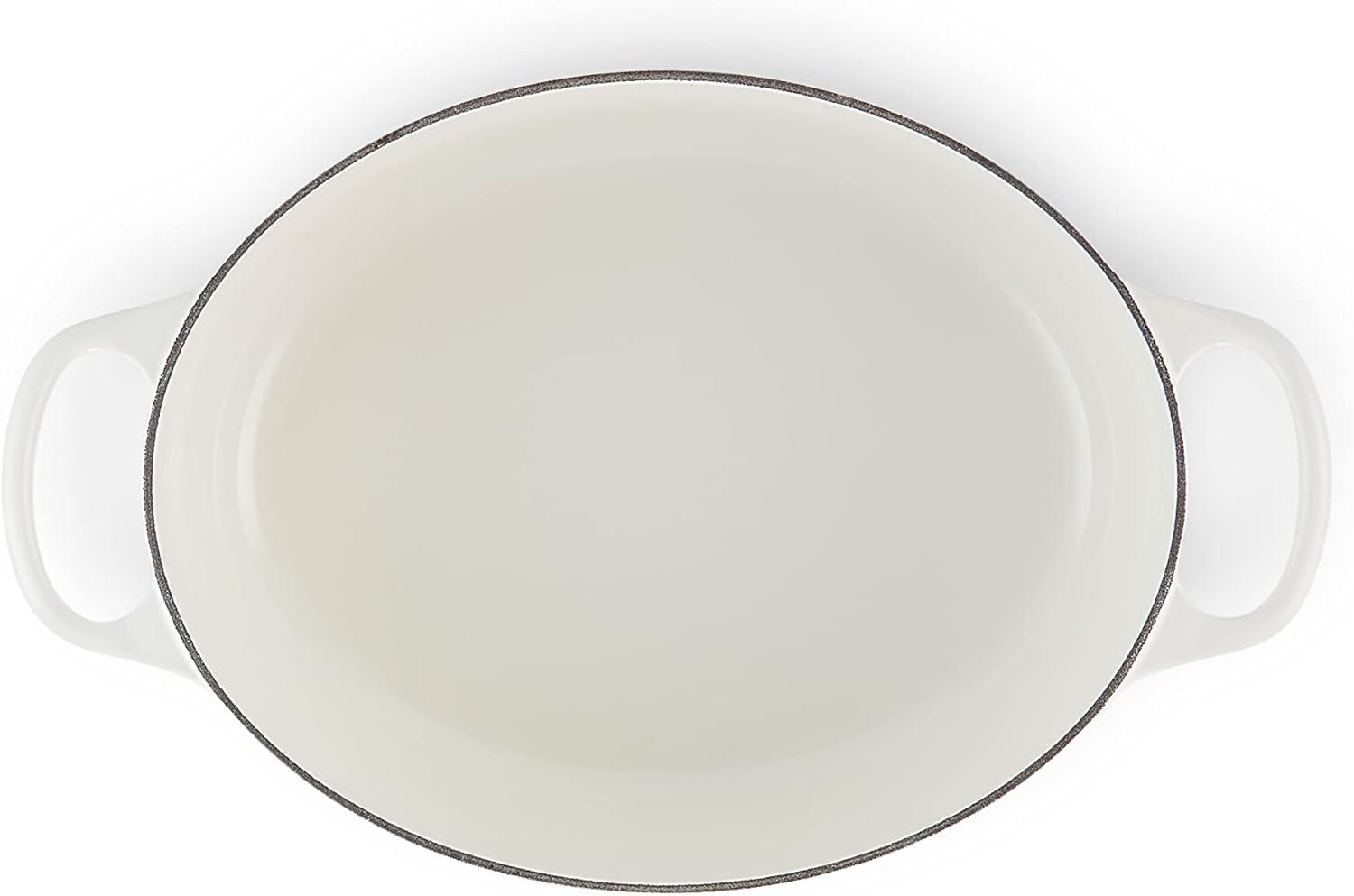 imageLe Creuset Enameled Cast Iron Signature Oval Dutch Oven 95 qt CeriseWhite