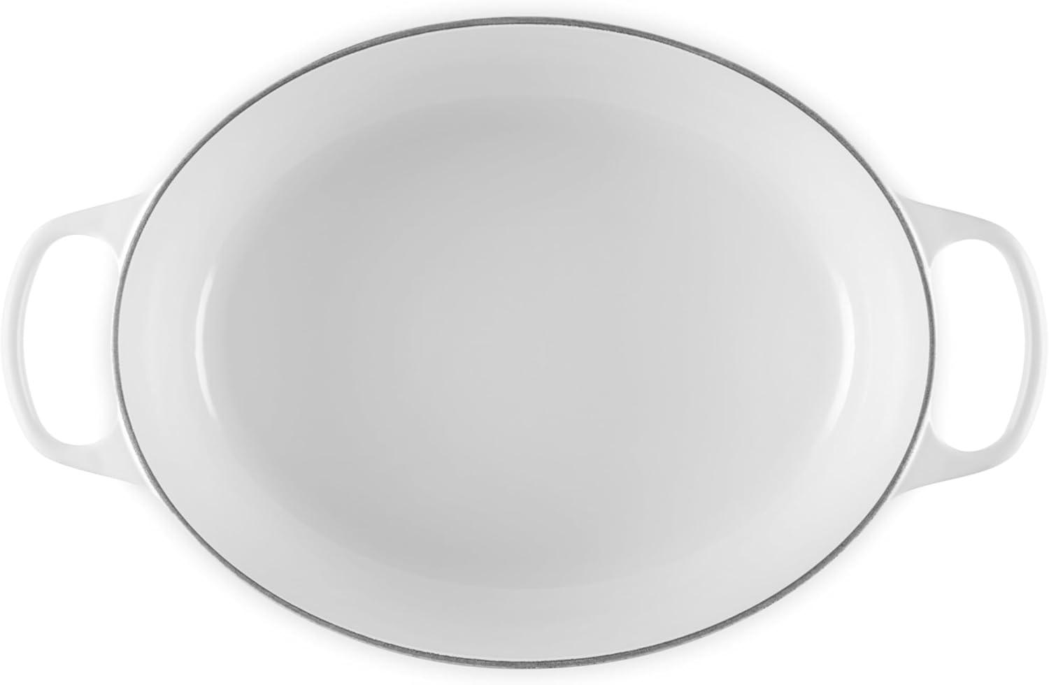 imageLe Creuset Enameled Cast Iron Signature Oval Dutch Oven 95 qt CeriseWhite