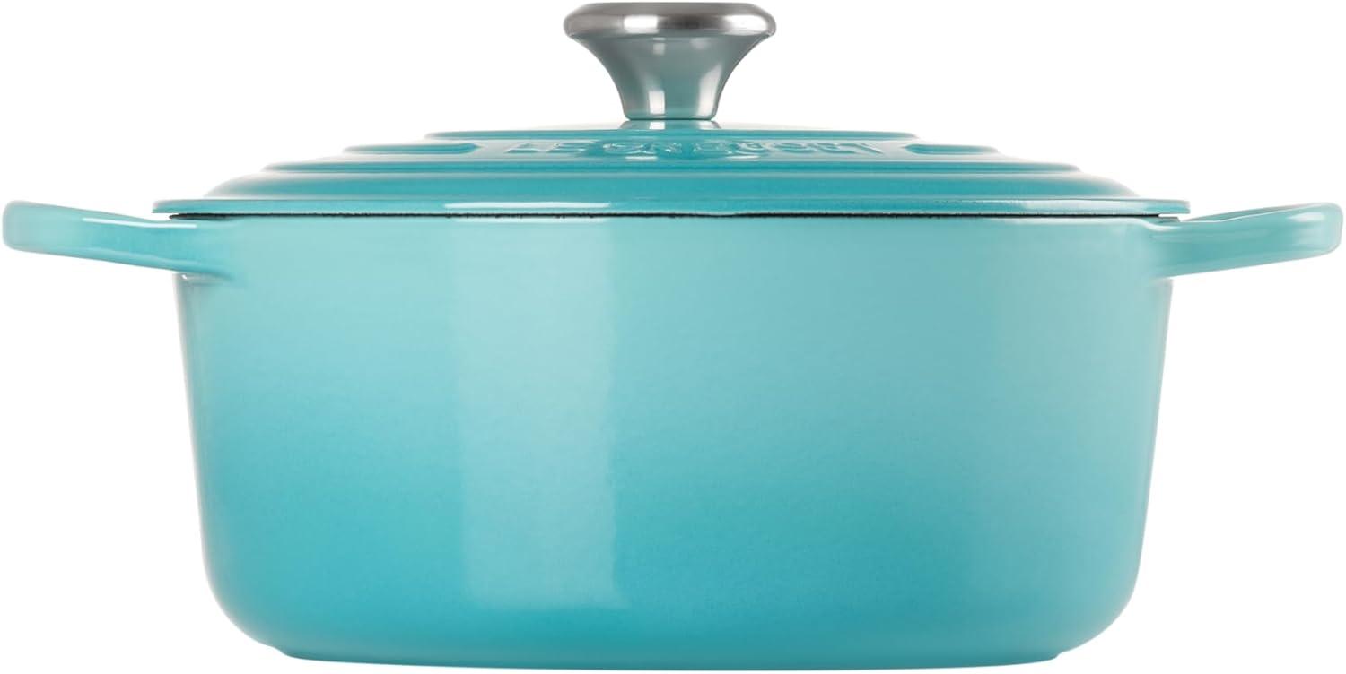 imageLe Creuset Enameled Cast Iron Signature Round Dutch Oven 725 qt Sea SaltCaribbean