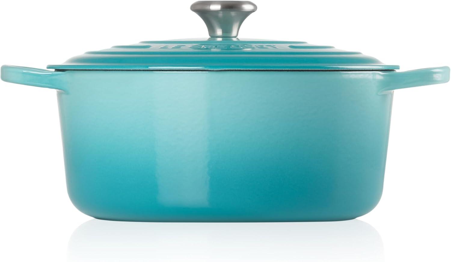 imageLe Creuset Enameled Cast Iron Signature Round Dutch Oven 725 qt Sea SaltCaribbean