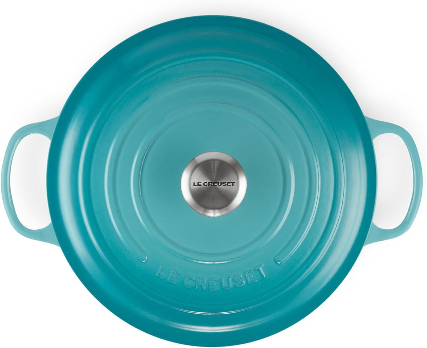 imageLe Creuset Enameled Cast Iron Signature Round Dutch Oven 725 qt Sea SaltCaribbean