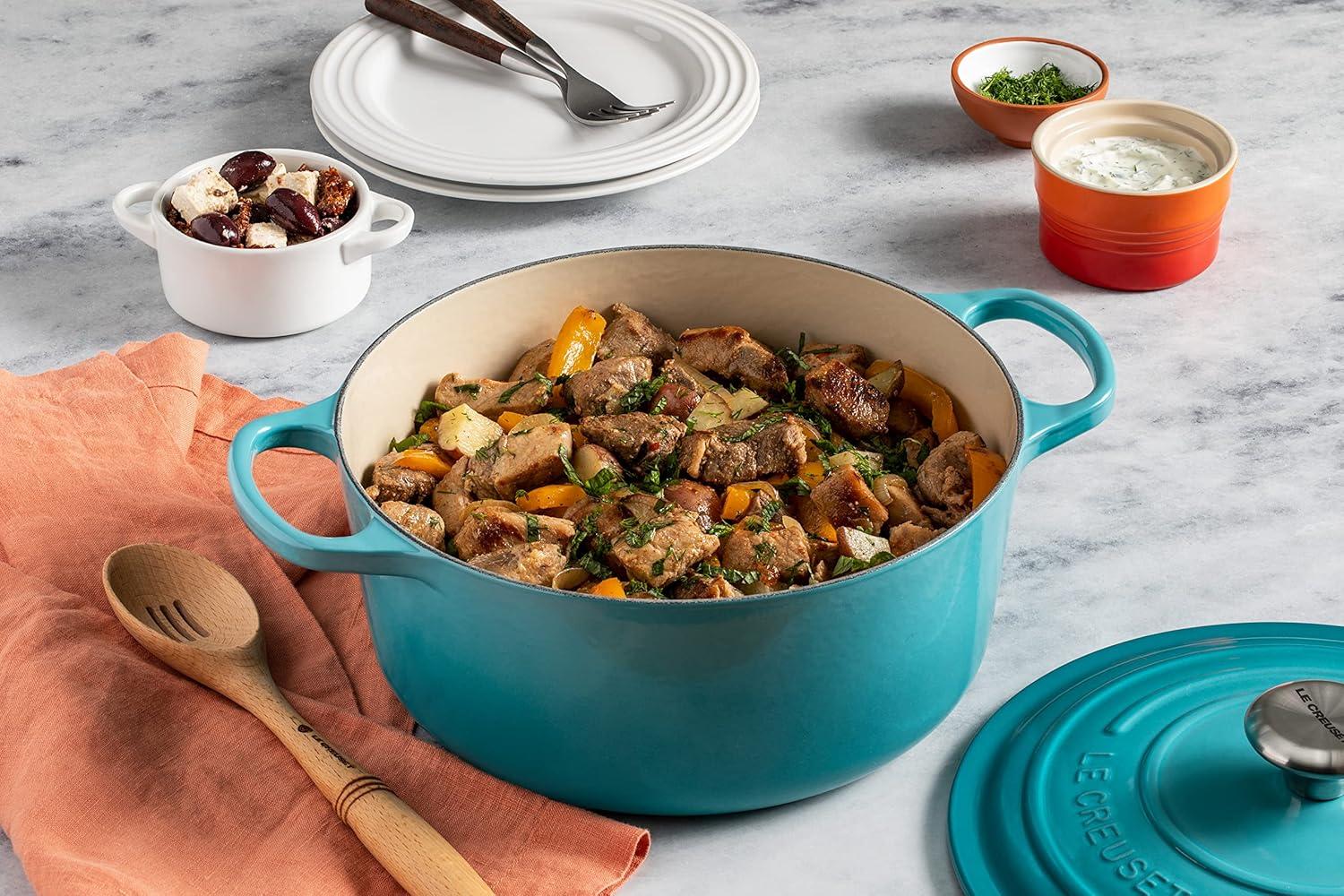 imageLe Creuset Enameled Cast Iron Signature Round Dutch Oven 725 qt Sea SaltCaribbean