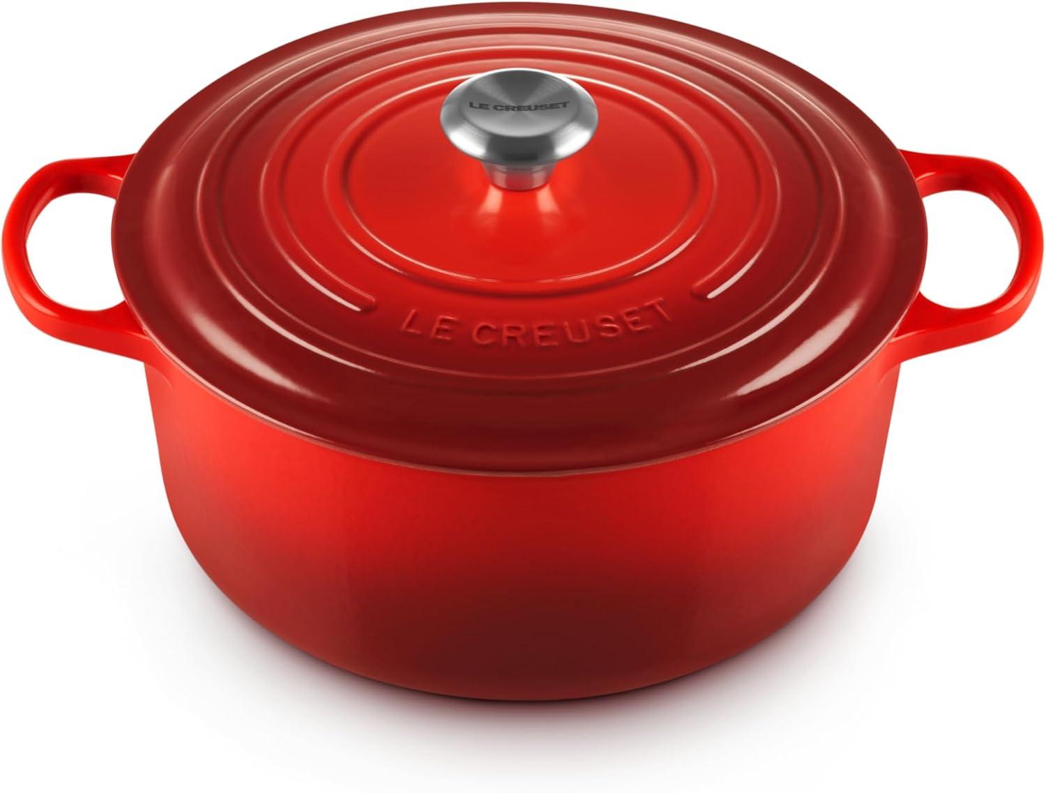 imageLe Creuset Enameled Cast Iron Signature Round Dutch Oven 725 qt Sea SaltCerise