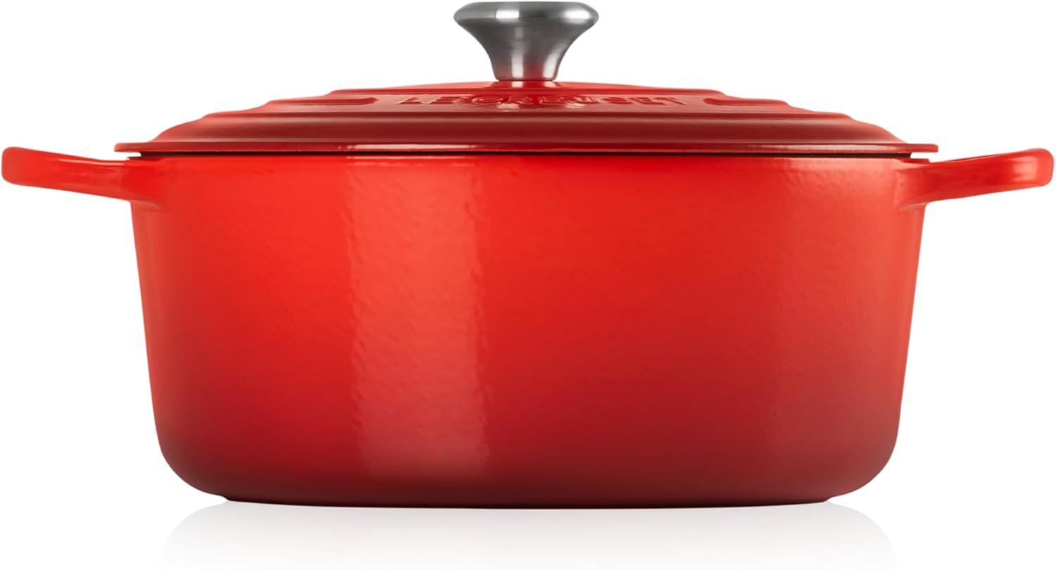 imageLe Creuset Enameled Cast Iron Signature Round Dutch Oven 725 qt Sea SaltCerise
