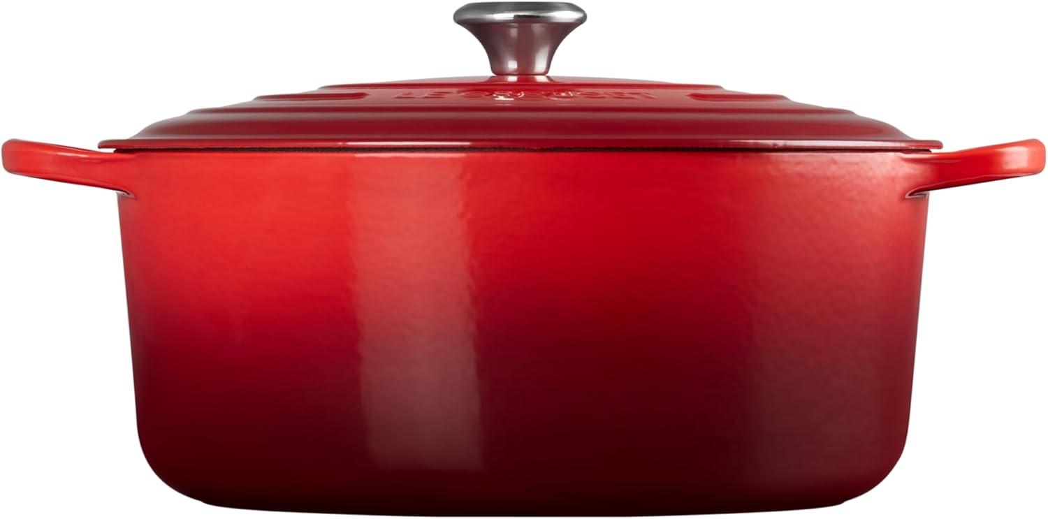 imageLe Creuset Enameled Cast Iron Signature Round Dutch Oven 725 qt Sea SaltCerise