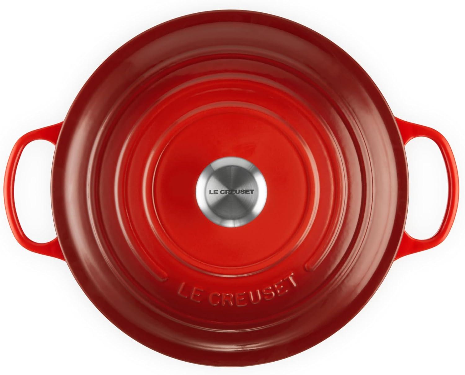 imageLe Creuset Enameled Cast Iron Signature Round Dutch Oven 725 qt Sea SaltCerise