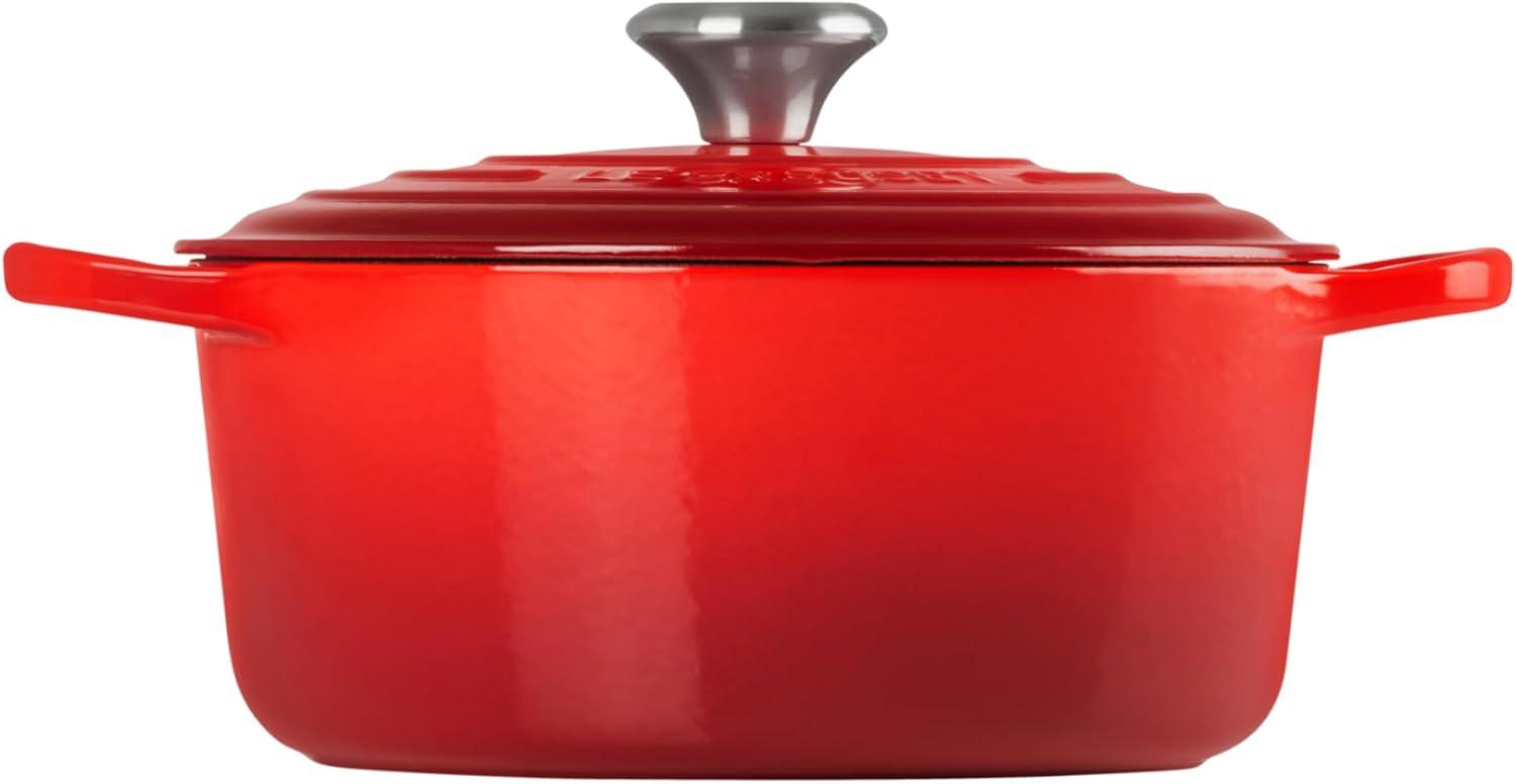imageLe Creuset Enameled Cast Iron Signature Round Dutch Oven 725 qt Sea SaltCerise