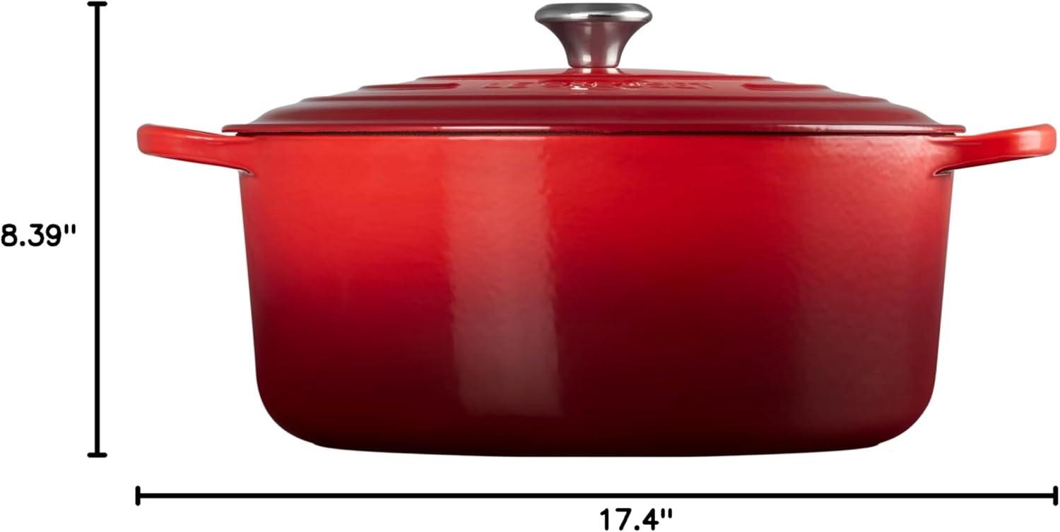 imageLe Creuset Enameled Cast Iron Signature Round Dutch Oven 725 qt Sea SaltCerise