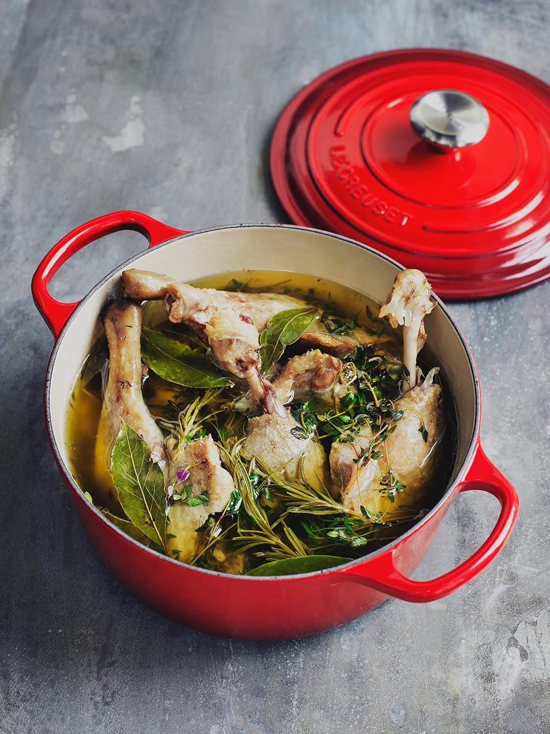 imageLe Creuset Enameled Cast Iron Signature Round Dutch Oven 725 qt Sea SaltCerise