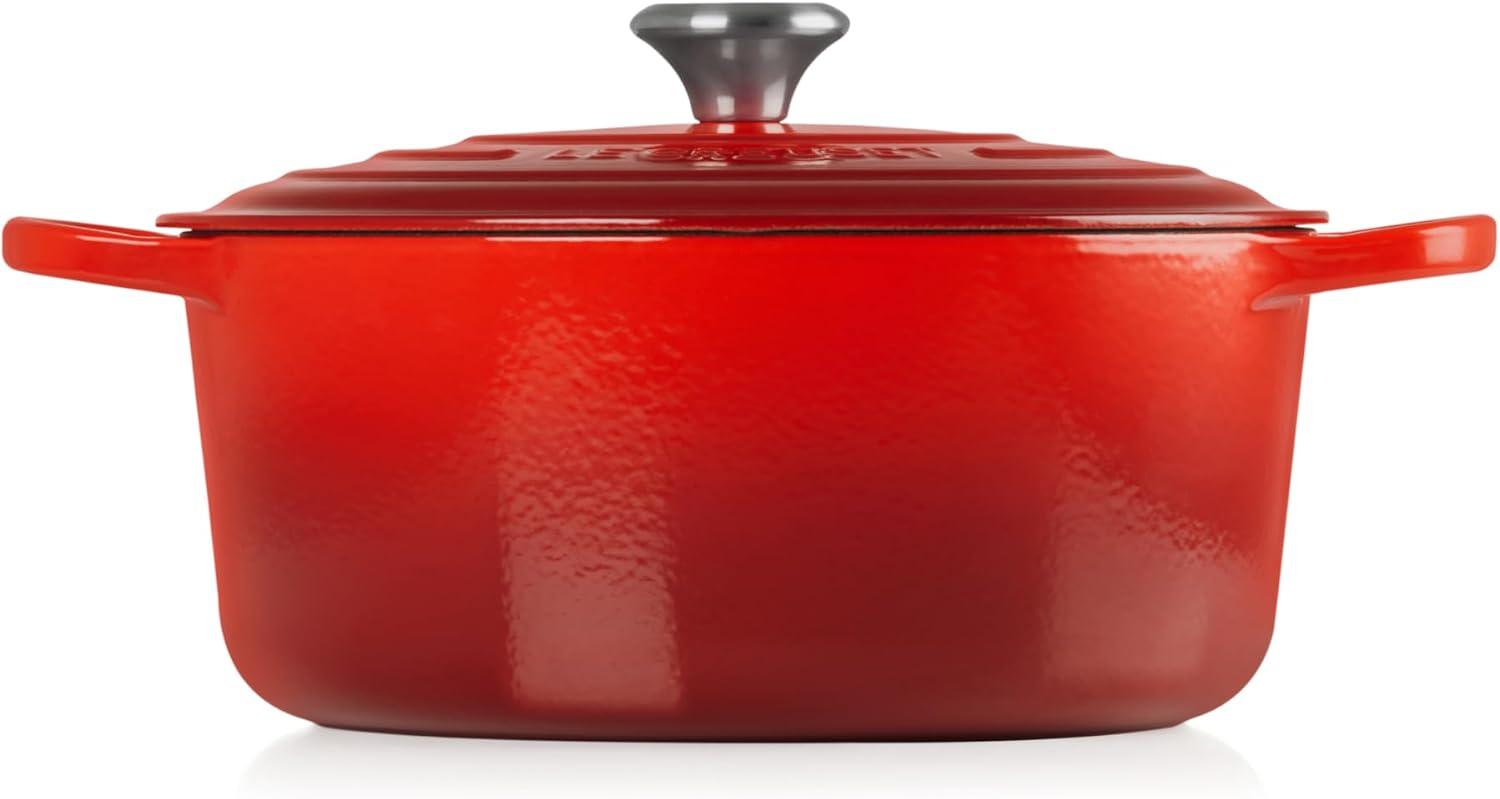 imageLe Creuset Enameled Cast Iron Signature Round Dutch Oven 725 qt Sea SaltCerise