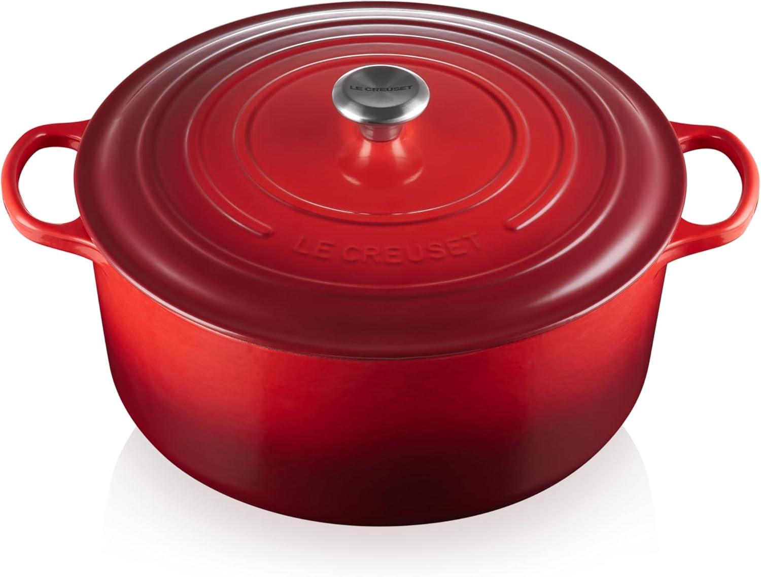imageLe Creuset Enameled Cast Iron Signature Round Dutch Oven 725 qt Sea SaltCerise