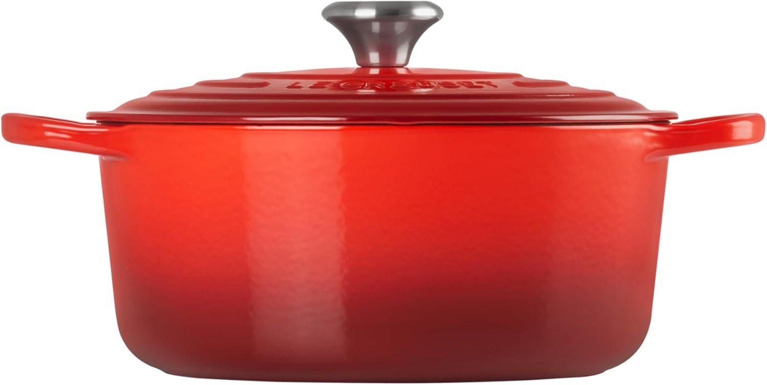 imageLe Creuset Enameled Cast Iron Signature Round Dutch Oven 725 qt Sea SaltCerise