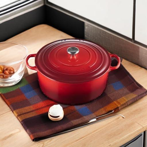imageLe Creuset Enameled Cast Iron Signature Round Dutch Oven 725 qt Sea SaltCerise