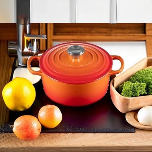 imageLe Creuset Enameled Cast Iron Signature Round Dutch Oven 725 qt Sea SaltFlame