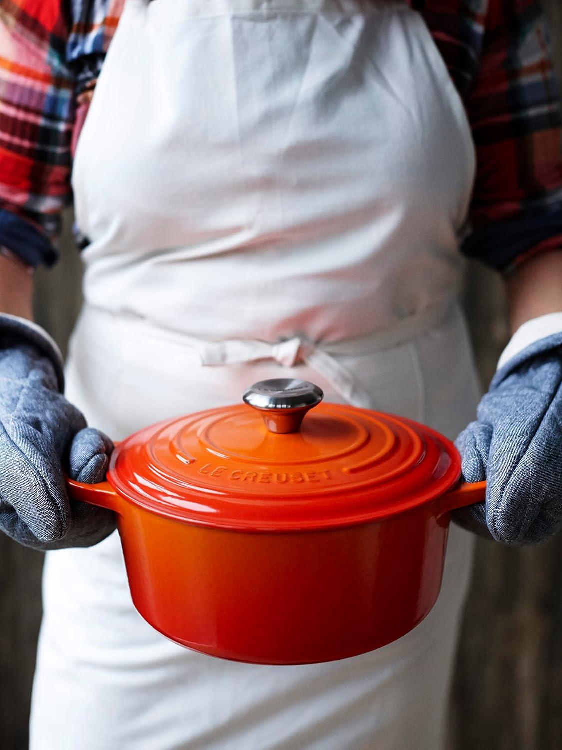 imageLe Creuset Enameled Cast Iron Signature Round Dutch Oven 725 qt Sea SaltFlame