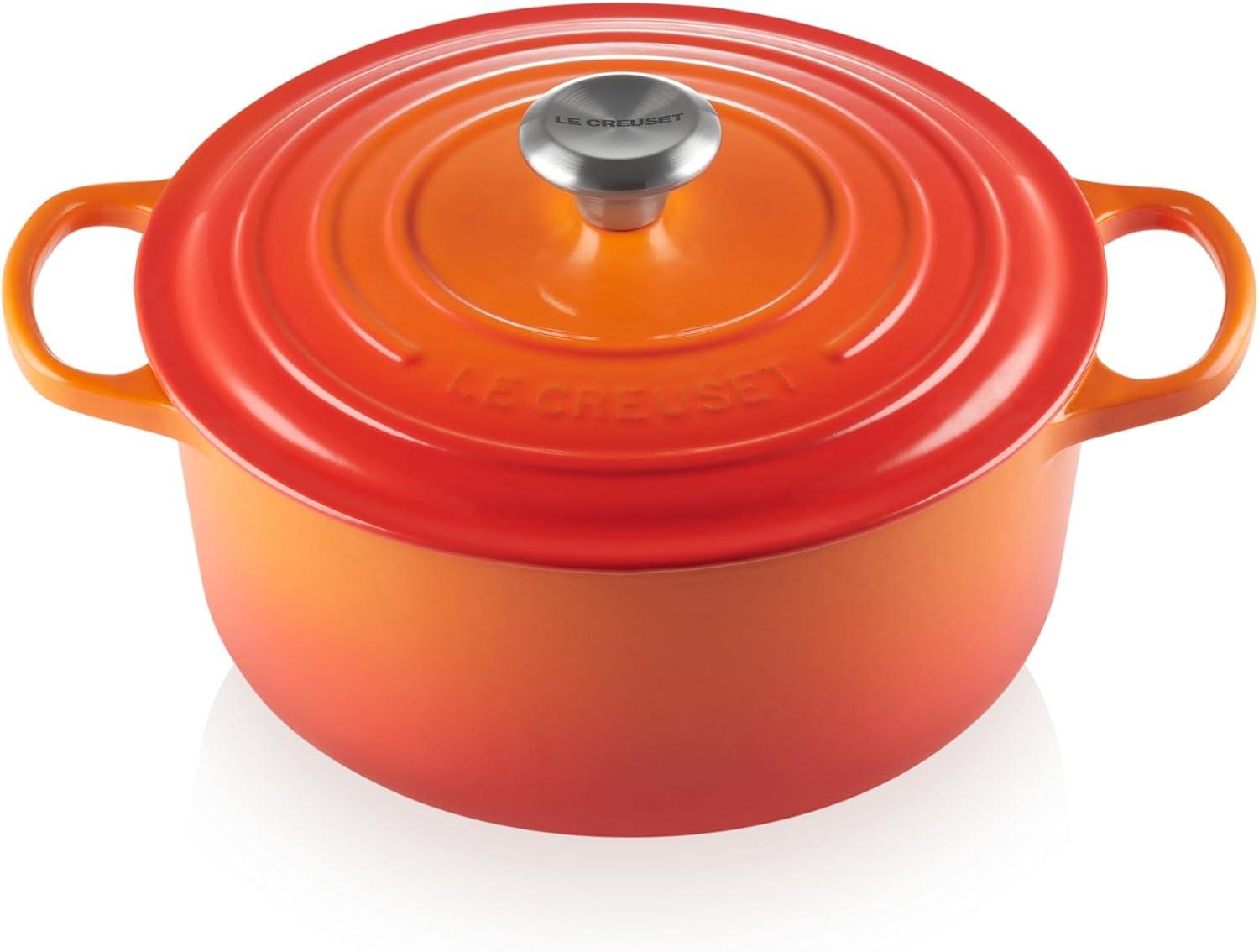 imageLe Creuset Enameled Cast Iron Signature Round Dutch Oven 725 qt Sea SaltFlame