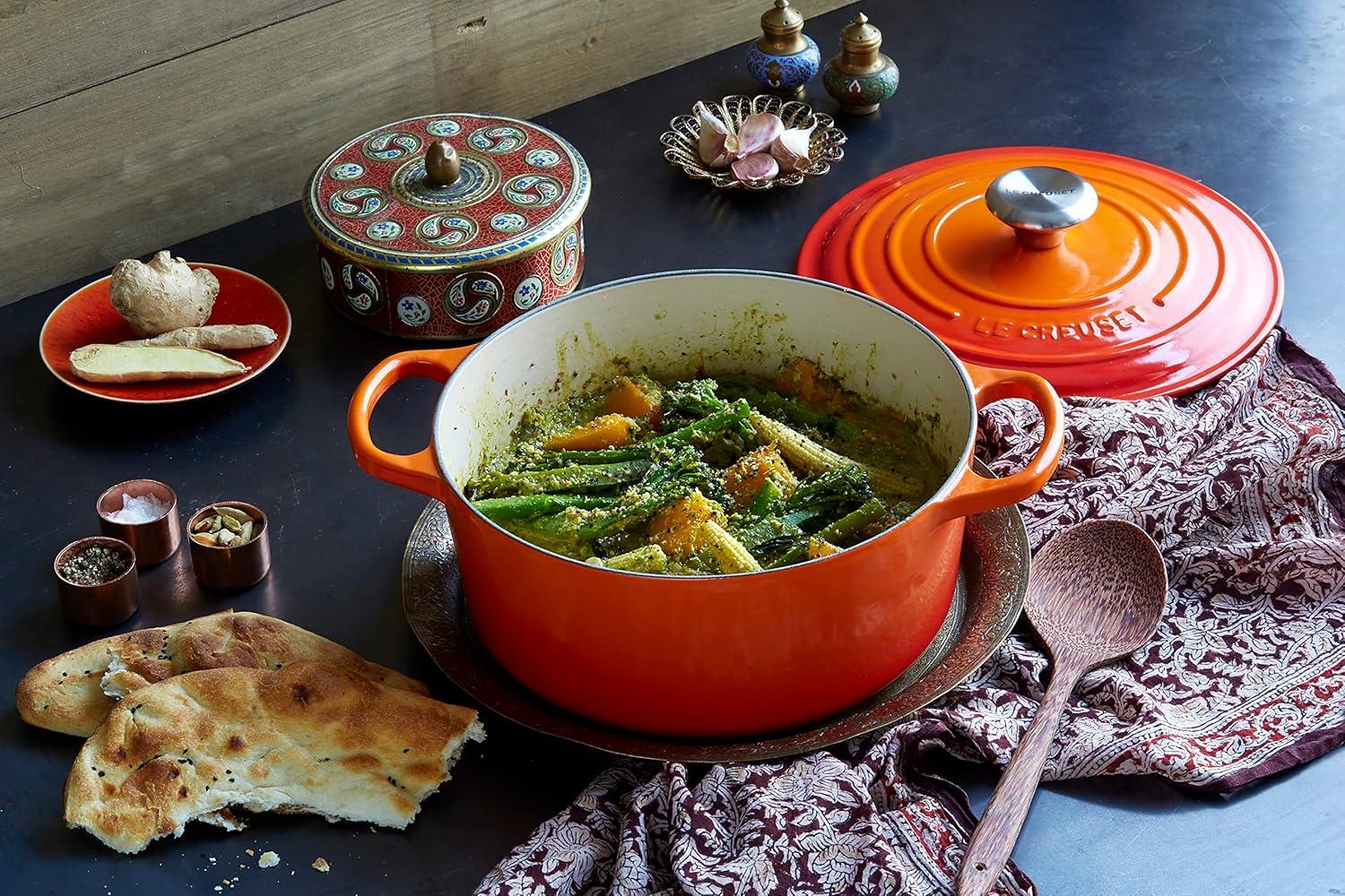 imageLe Creuset Enameled Cast Iron Signature Round Dutch Oven 725 qt Sea SaltFlame