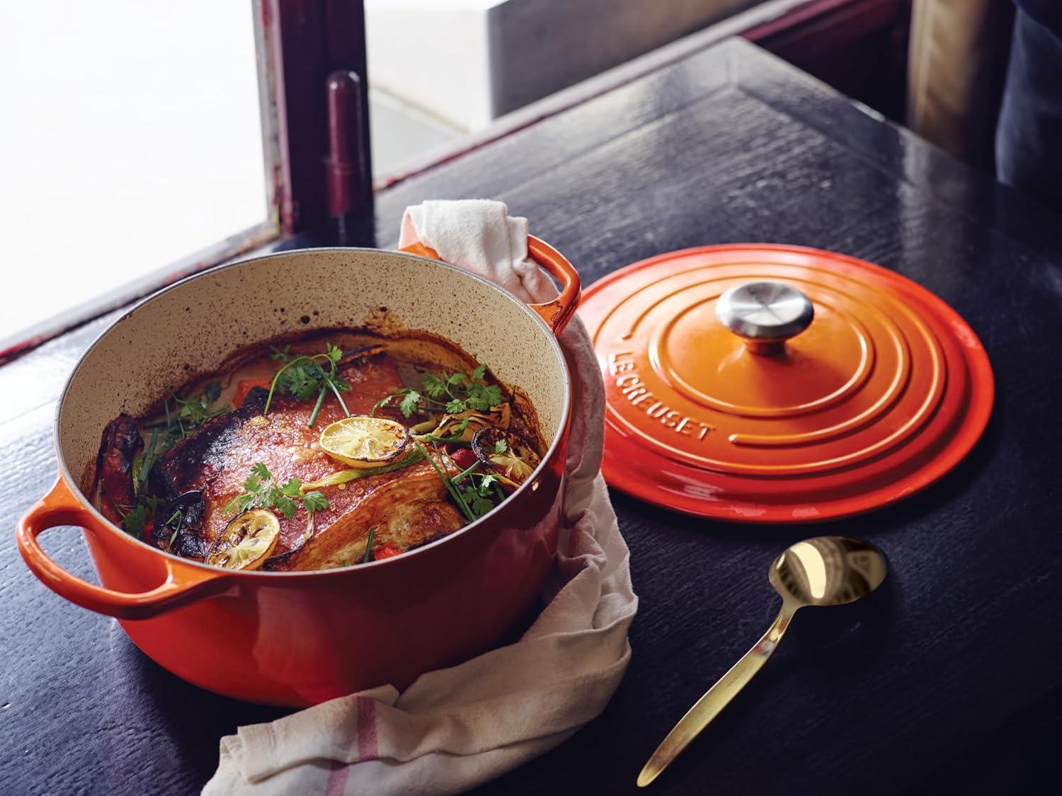 imageLe Creuset Enameled Cast Iron Signature Round Dutch Oven 725 qt Sea SaltFlame