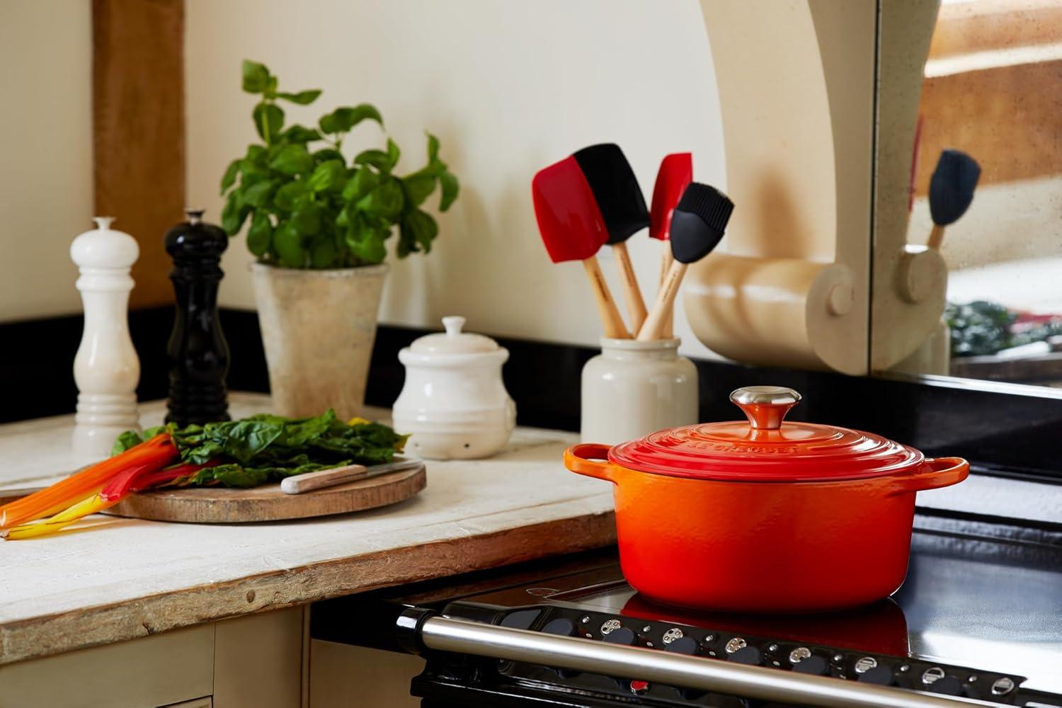 imageLe Creuset Enameled Cast Iron Signature Round Dutch Oven 725 qt Sea SaltFlame