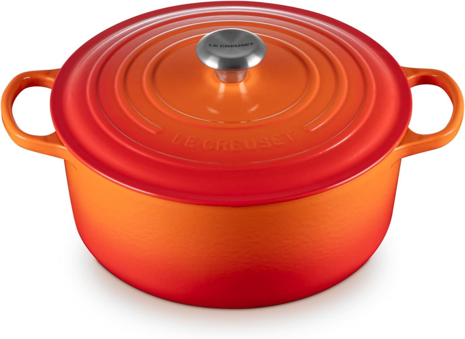 imageLe Creuset Enameled Cast Iron Signature Round Dutch Oven 725 qt Sea SaltFlame