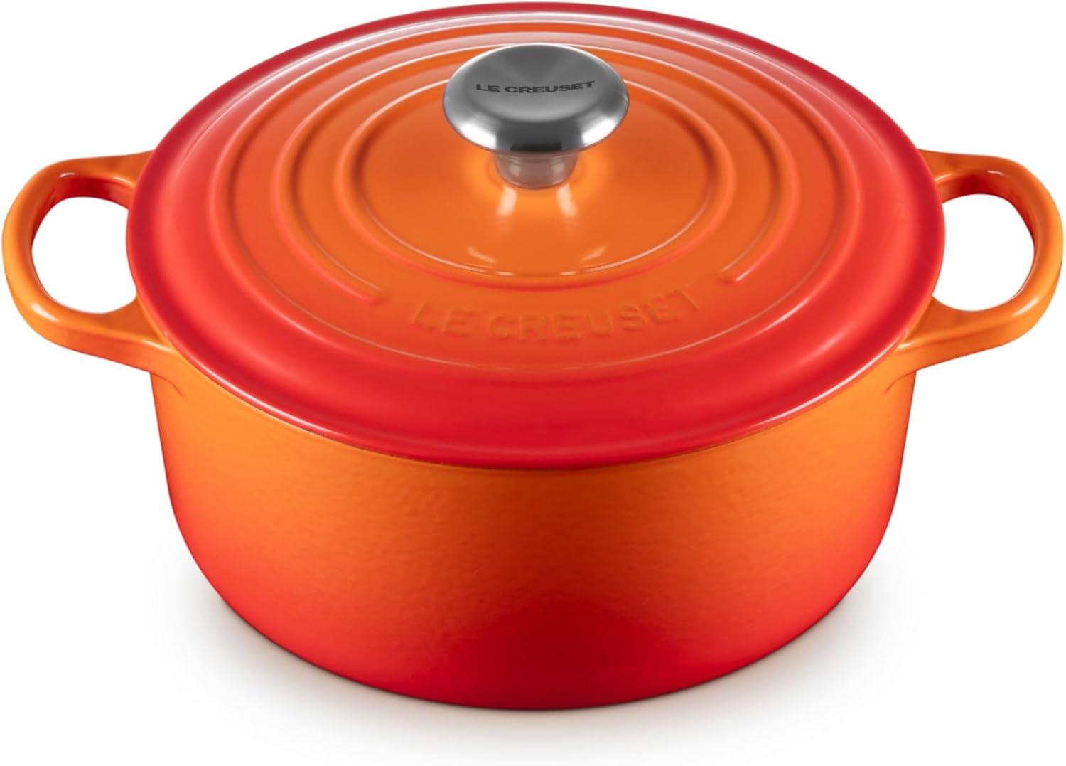 imageLe Creuset Enameled Cast Iron Signature Round Dutch Oven 725 qt Sea SaltFlame