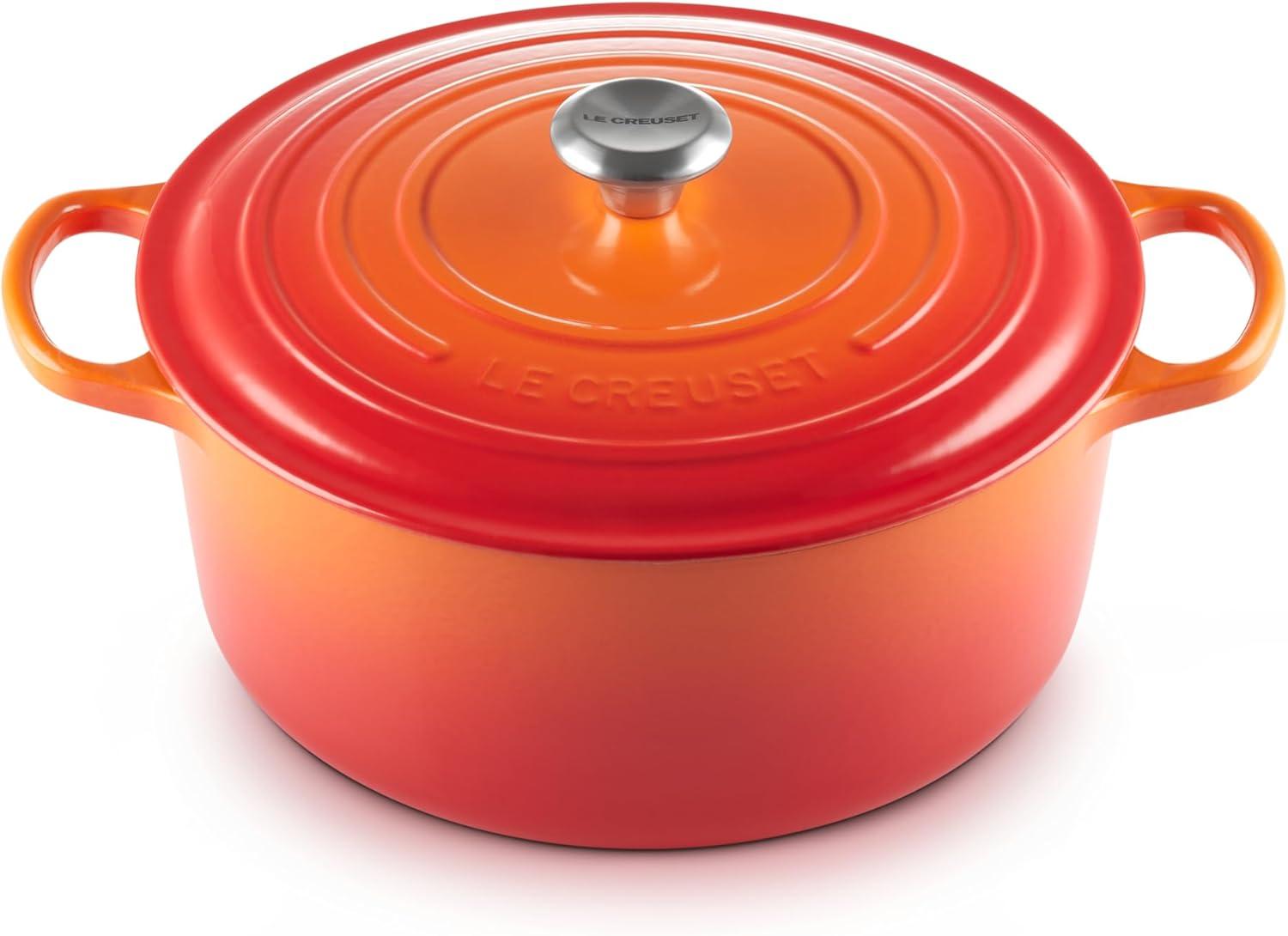 imageLe Creuset Enameled Cast Iron Signature Round Dutch Oven 725 qt Sea SaltFlame