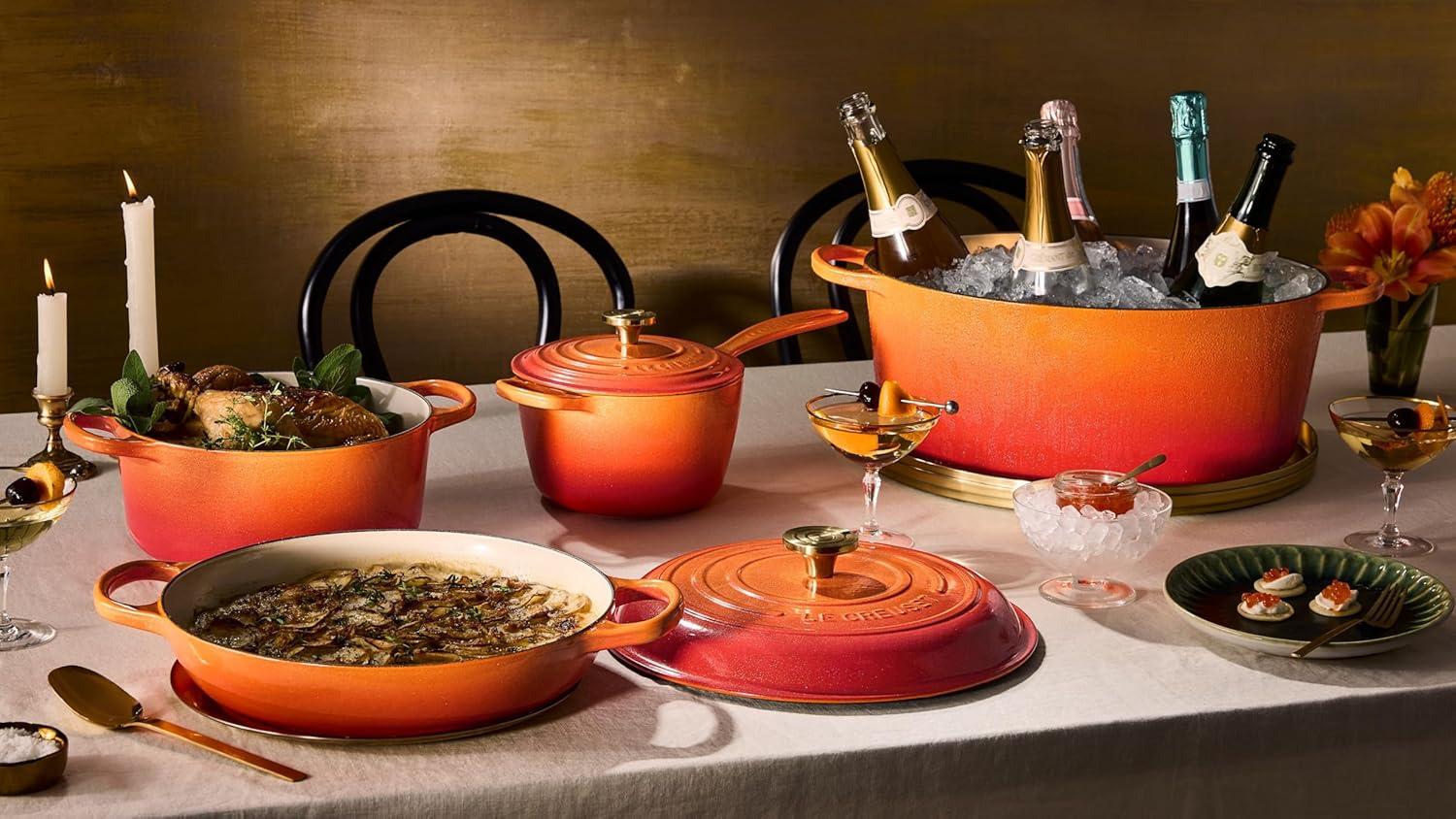 imageLe Creuset Enameled Cast Iron Signature Round Dutch Oven 725 qt Sea SaltFlamme Doree
