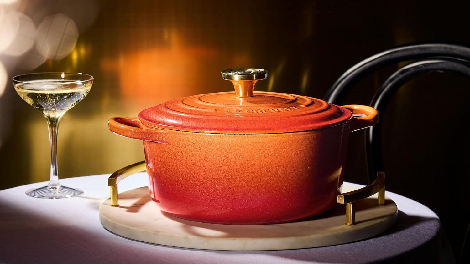 imageLe Creuset Enameled Cast Iron Signature Round Dutch Oven 725 qt Sea SaltFlamme Doree