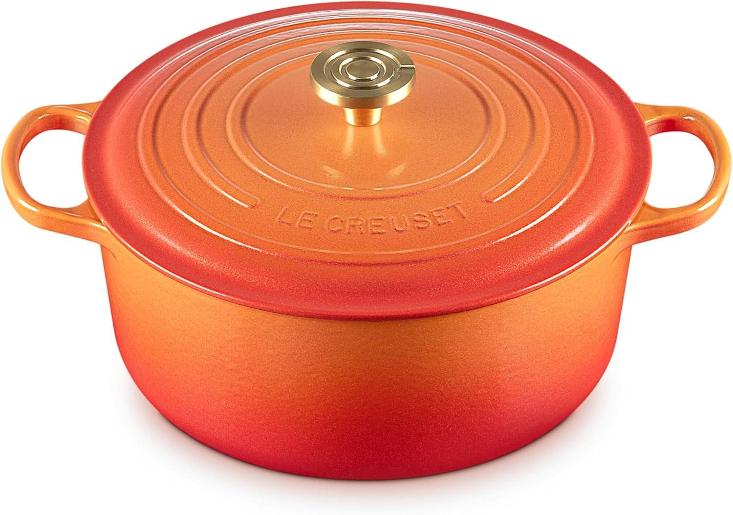 imageLe Creuset Enameled Cast Iron Signature Round Dutch Oven 725 qt Sea SaltFlamme Doree